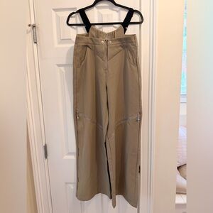 Aelfric Eden Khaki Wide-Leg Pants with Black Suspenders